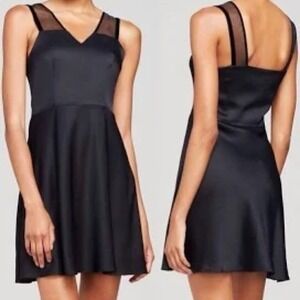 NWT Theory Devron Black Silk Fit and Flare Dress Size 10